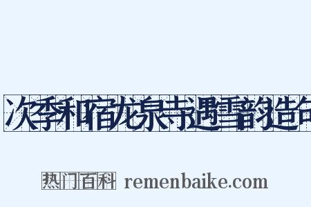 次季和宿龙泉寺遇雪韵造句是什么意思的图片